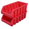 Basicwise Hang & Stack Storage Bin, Plastic, 4.5 in W, 3 in H, Red, 8 in L, 2 PK QI003255R